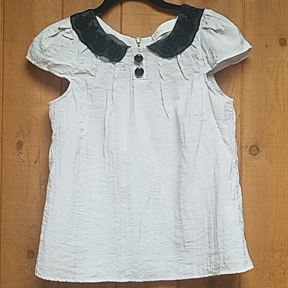 Cute silk collar women shirt